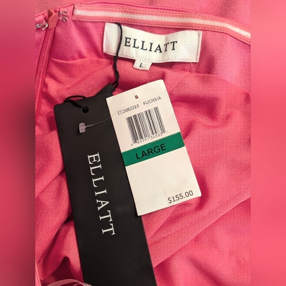 Elliatt Emani Satin Hot Pink Strapless Mini Party Dress Size Large - Picture 9 of 10